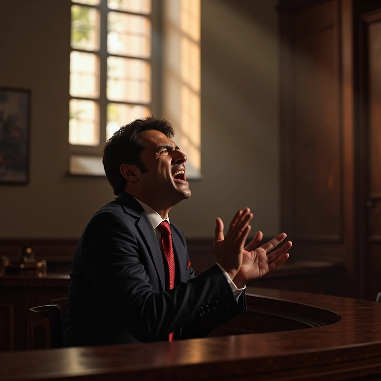 Advogada defendendo caso em tribunal brasileiro.