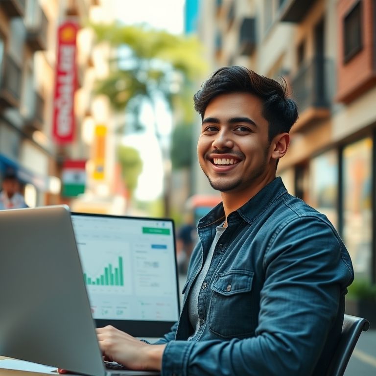 Afiliado brasileiro celebrando vendas bem-sucedidas na Monetizze.