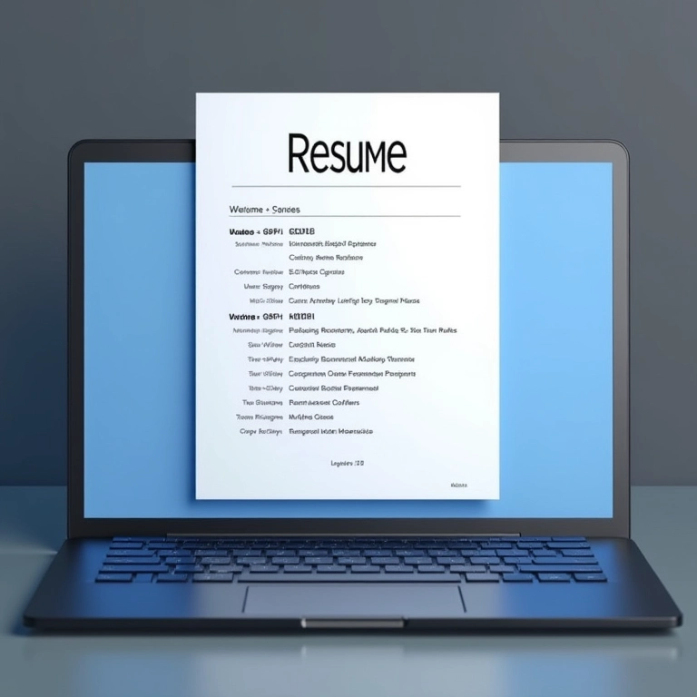 Currículo em ordem cronológica inversa no laptop.