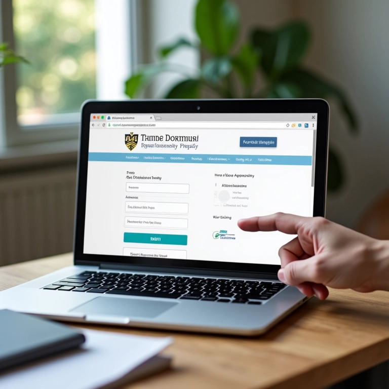 Formulário de inscrição online para obter carta de aceitação.