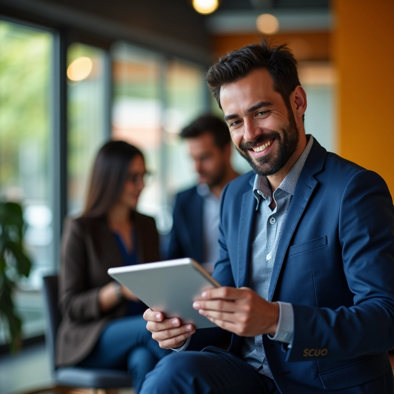 Gestor de TI analisando relatório de segurança cibernética.