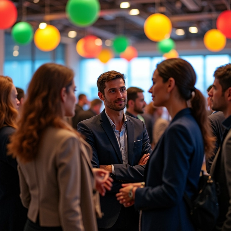 Grupo diverso de profissionais em conferência, representando os benefícios de uma nova formação.