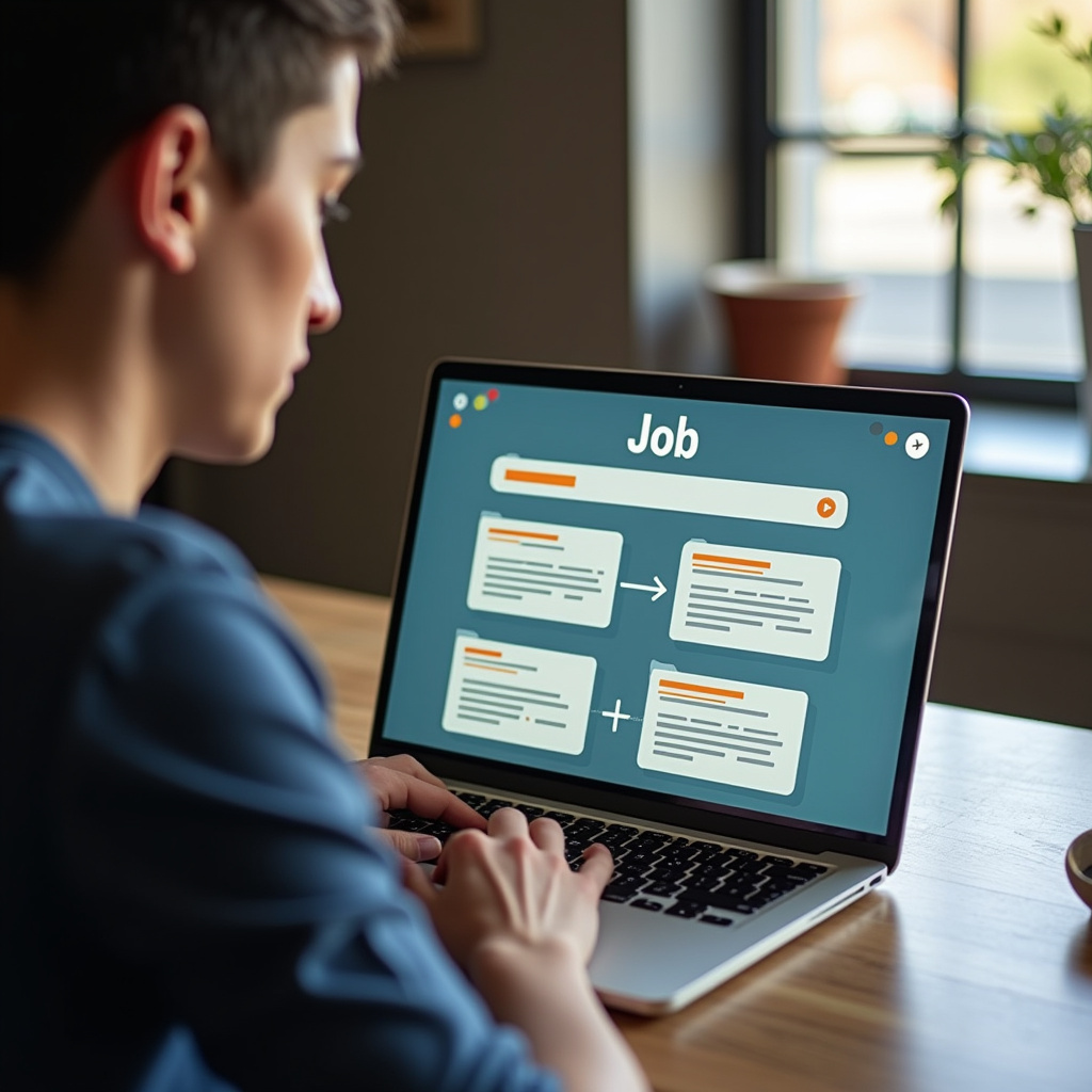 Pessoa buscando vagas de emprego online em Joinville.