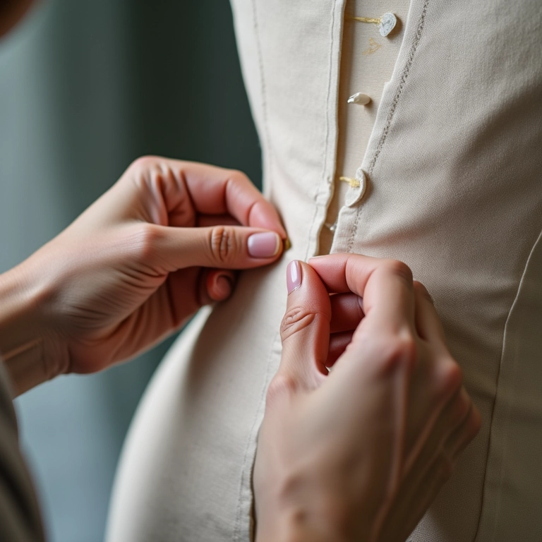 Modelagem de roupa em ateliê de costura.