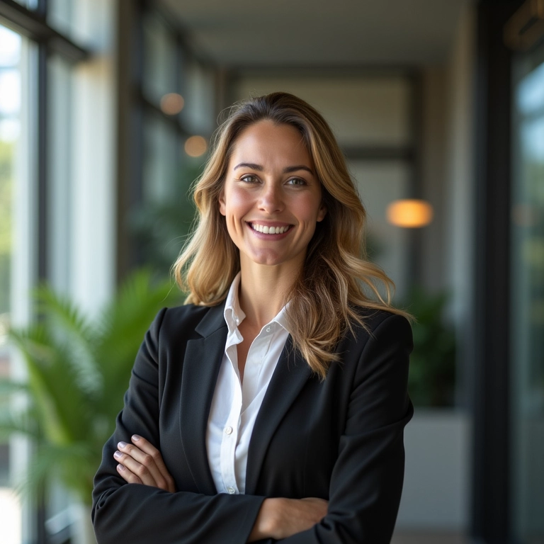 Mulher comemora melhoria de desempenho.