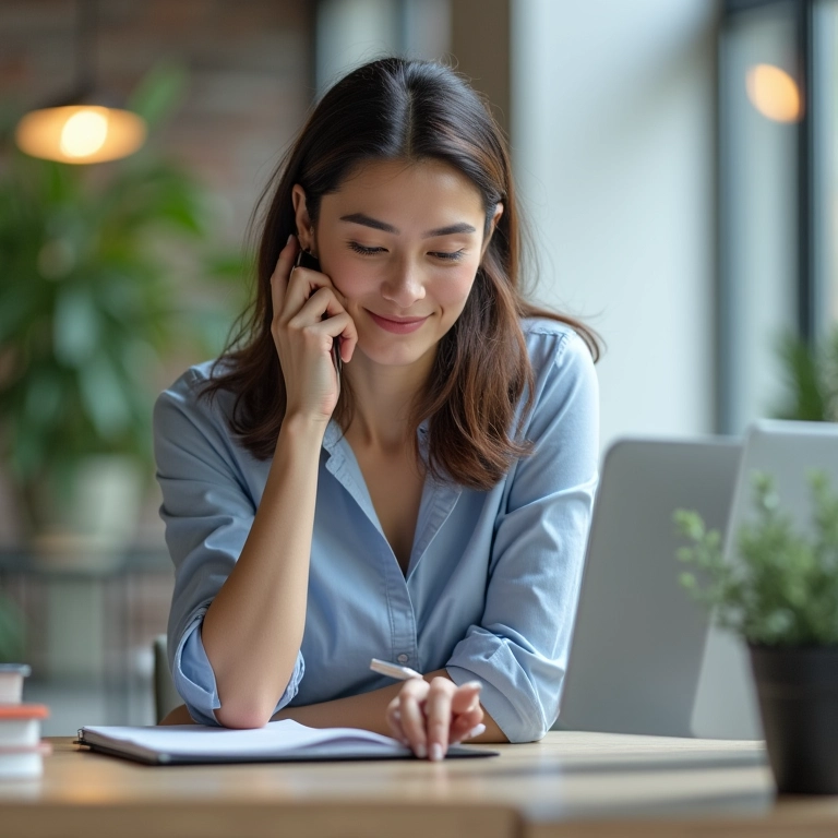 Mulher participando de curso online sobre pensamento crítico.
