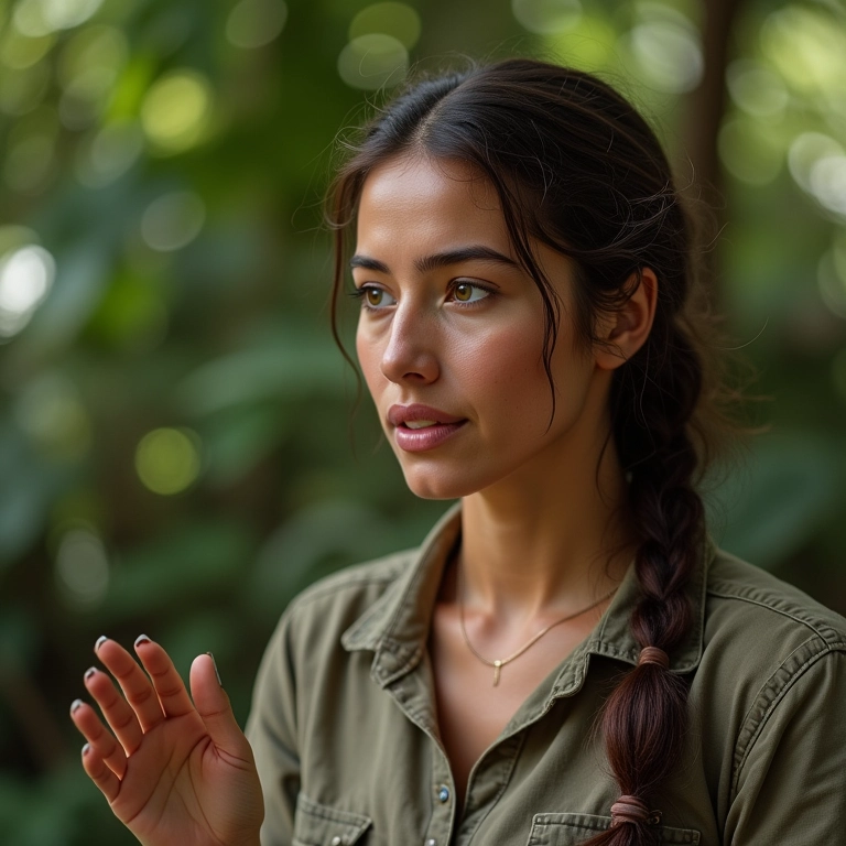 Paleontóloga explicando a diferença entre paleontologia e arqueologia em vídeo educativo.