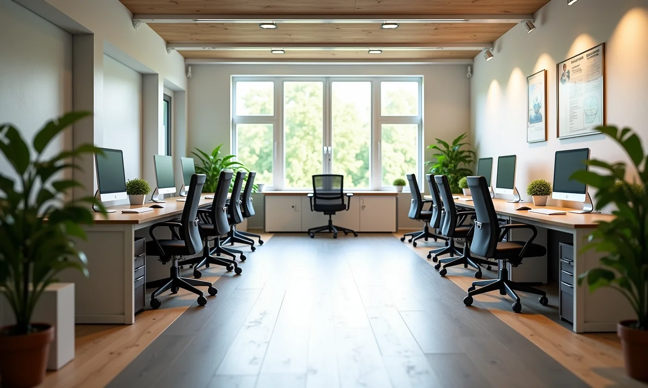 Ambiente de trabalho adaptado para acessibilidade de pessoas com deficiência (PCD).