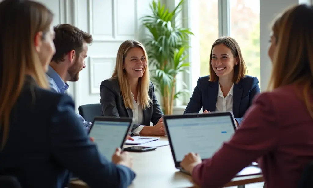 Como Se Comportar em uma Entrevista Coletiva Dicas Para Brilhar Candidatos diversos participando de entrevista coletiva em ambiente corporativo moderno e iluminado.