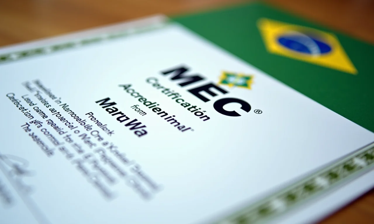 Certificado de reconhecimento do MEC para curso tecnólogo.