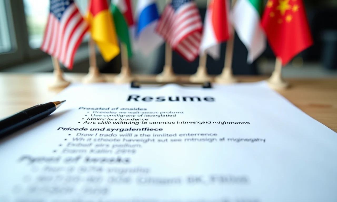 Currículo impecável traduzido para oportunidades internacionais.