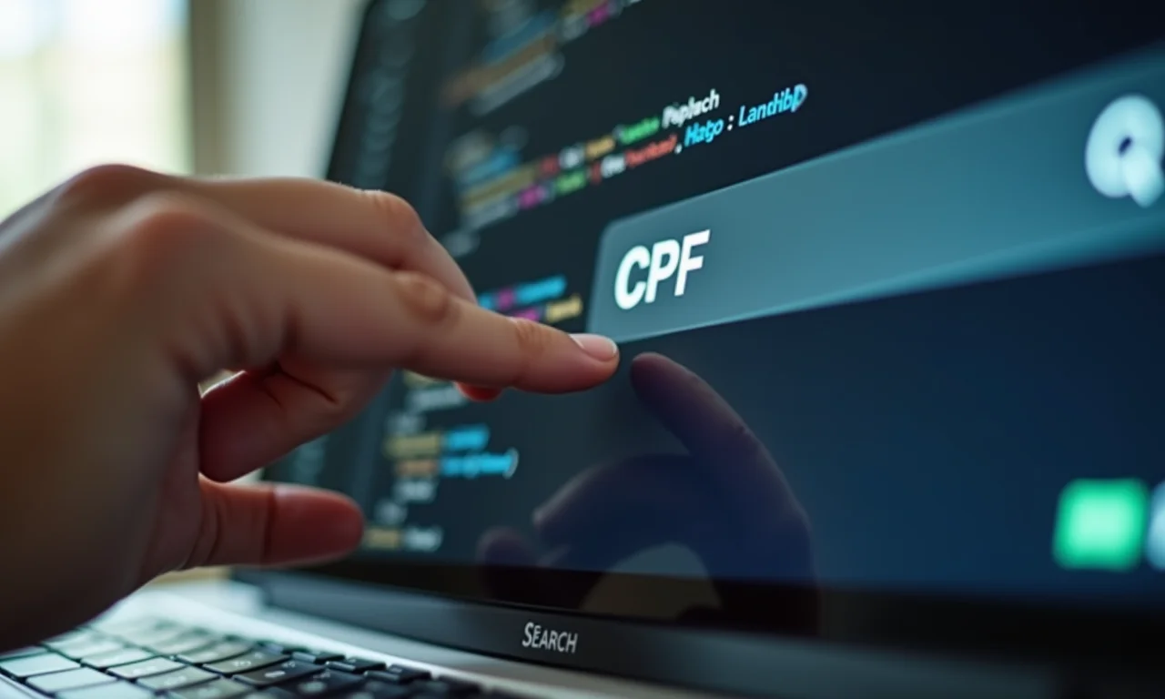 Digitando CPF para consulta de processo trabalhista online.