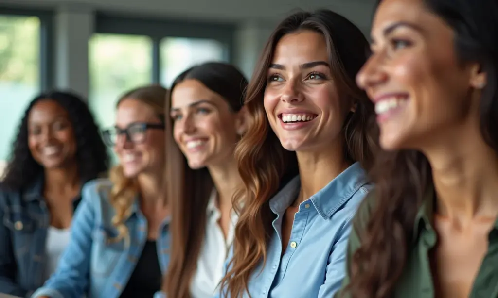 Equipe diversa comemorando o sucesso da integração de um novo candidato em um escritório moderno brasileiro.
