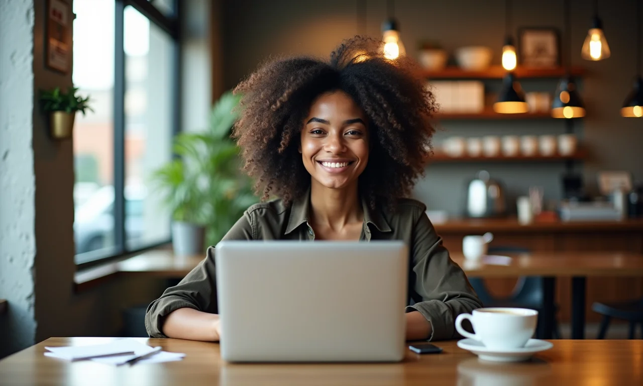 Estudante brasileiro trabalhando em café no exterior.