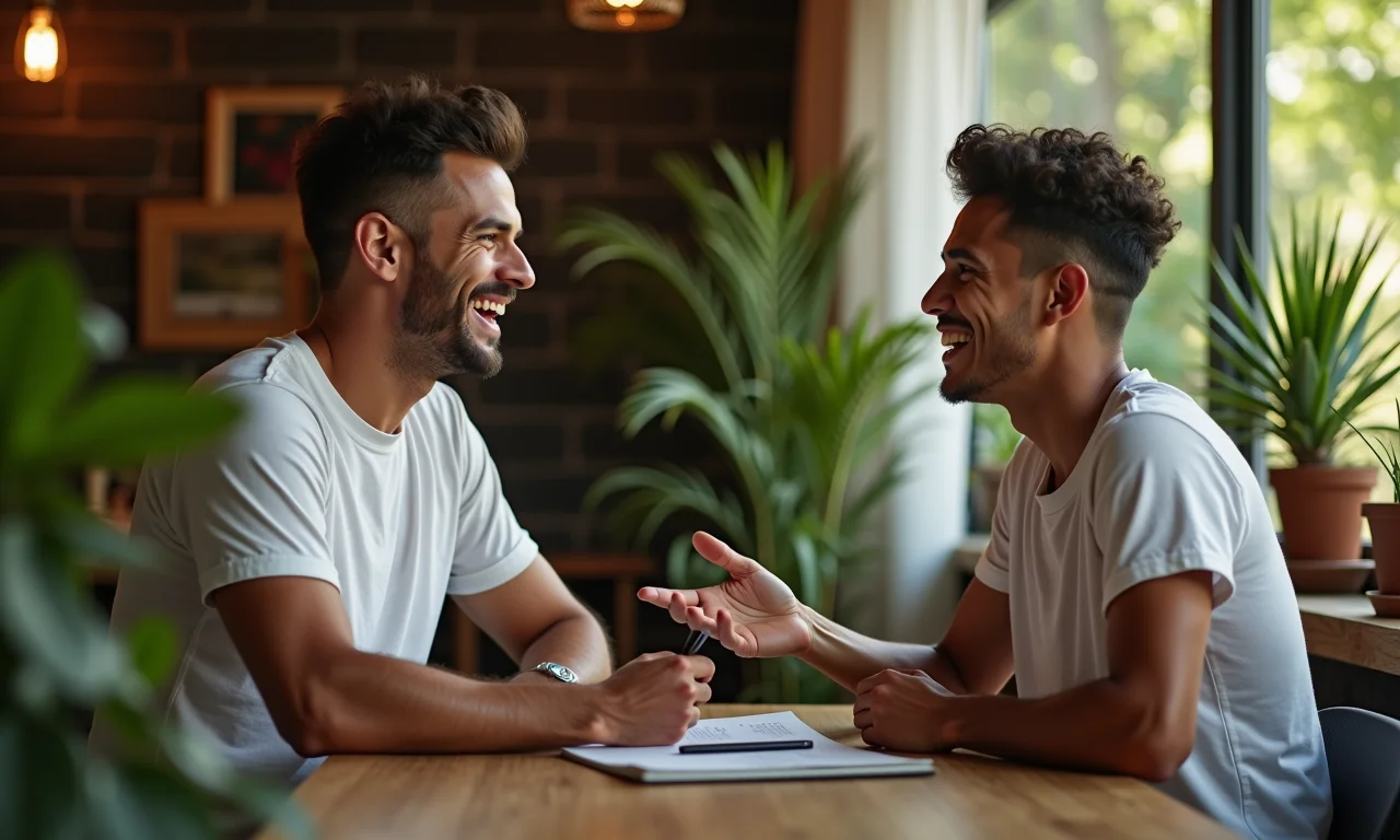 Estudante compartilhando seus objetivos com um mentor.