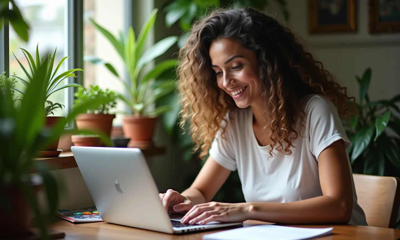 Estudante de RI estudando em apartamento brasileiro aconchegante, com foco em documentos e aprendizado de idiomas.