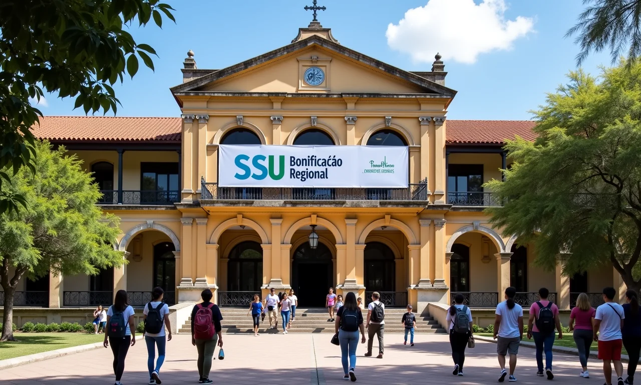 Fachada de universidade brasileira oferecendo bonificação regional no SiSU.
