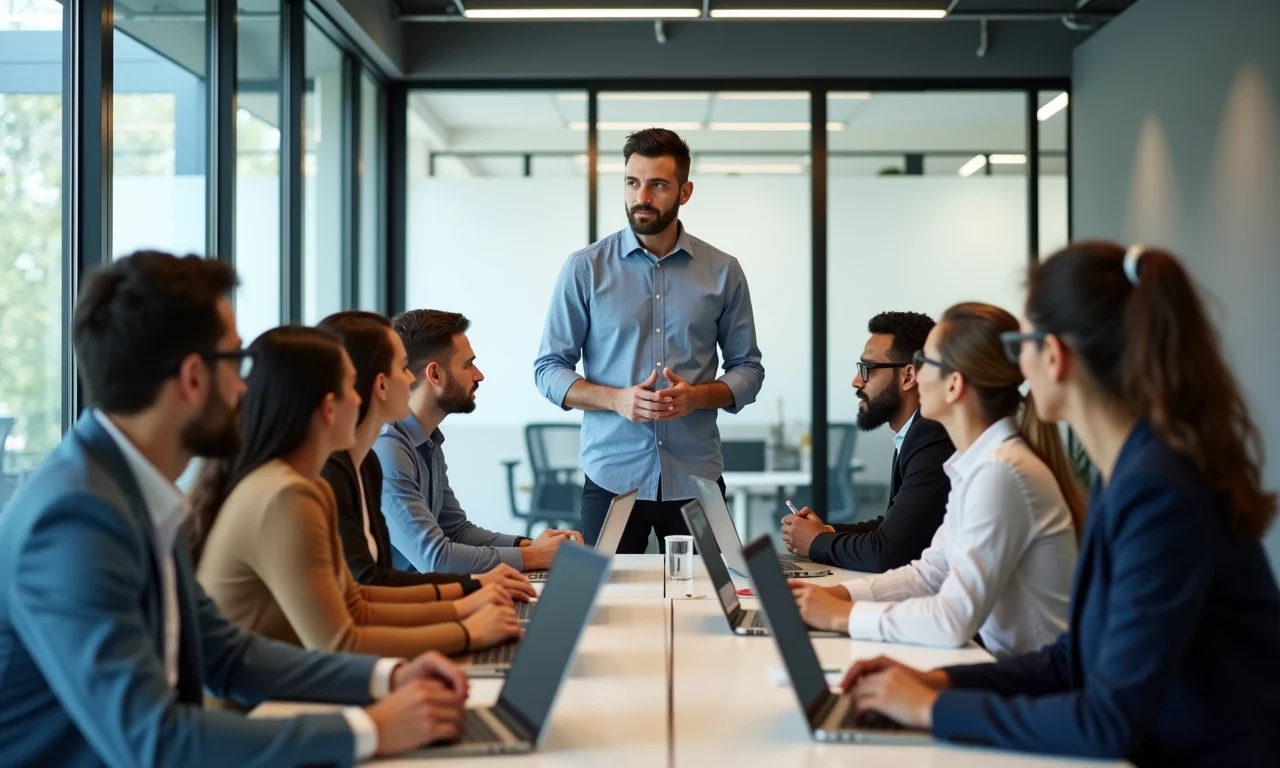 Funcionário recebendo treinamento, simbolizando oportunidades de crescimento na empresa.