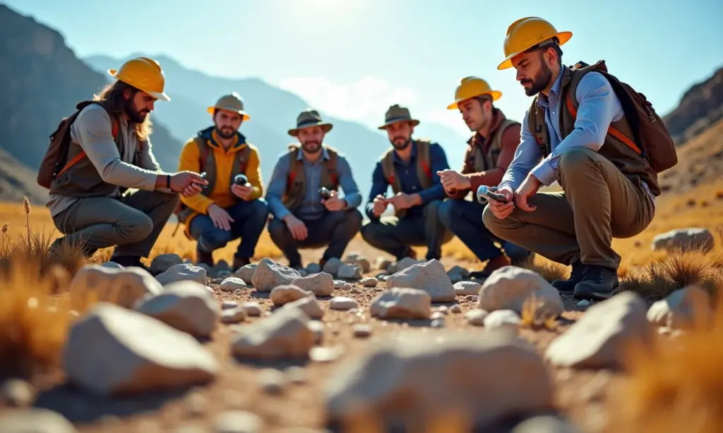O Que Faz um Geólogo O Cientista que Estuda a Terra Geólogos examinando rochas em campo.