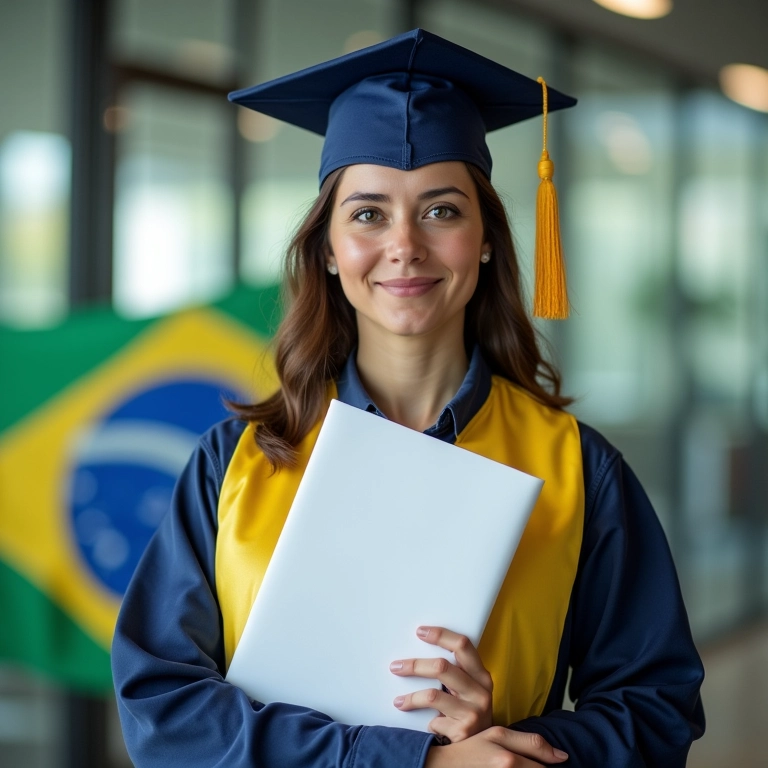 Gerente de segurança do trabalho com diploma de mestrado.