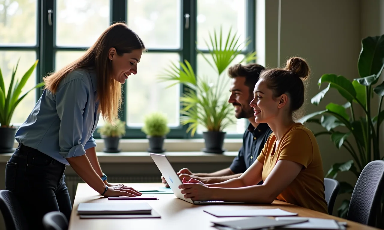 Gestor oferecendo suporte empático a funcionário em escritório.