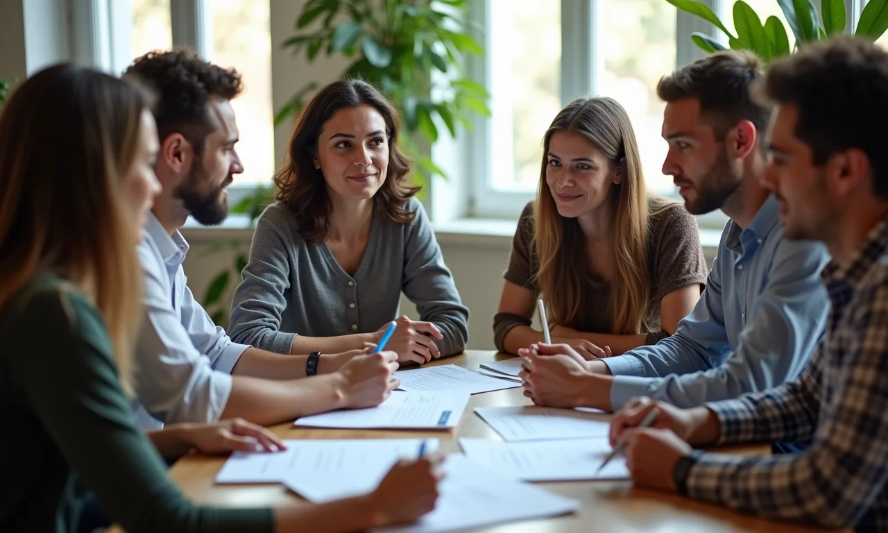 Grupo diverso discute opções para consultar processo trabalhista.