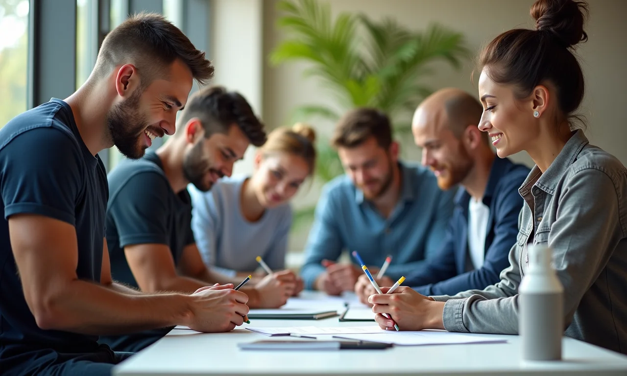 Grupo diverso trabalhando em diferentes profissões.