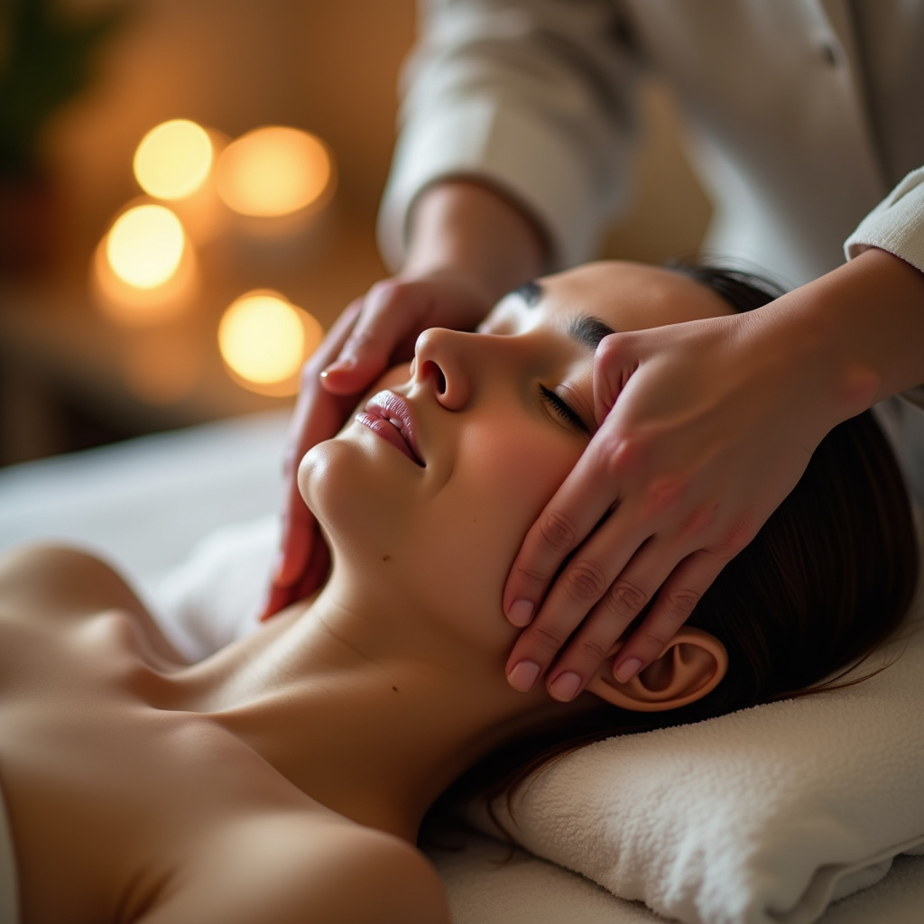 Aplicação de Reiki em paciente relaxado.