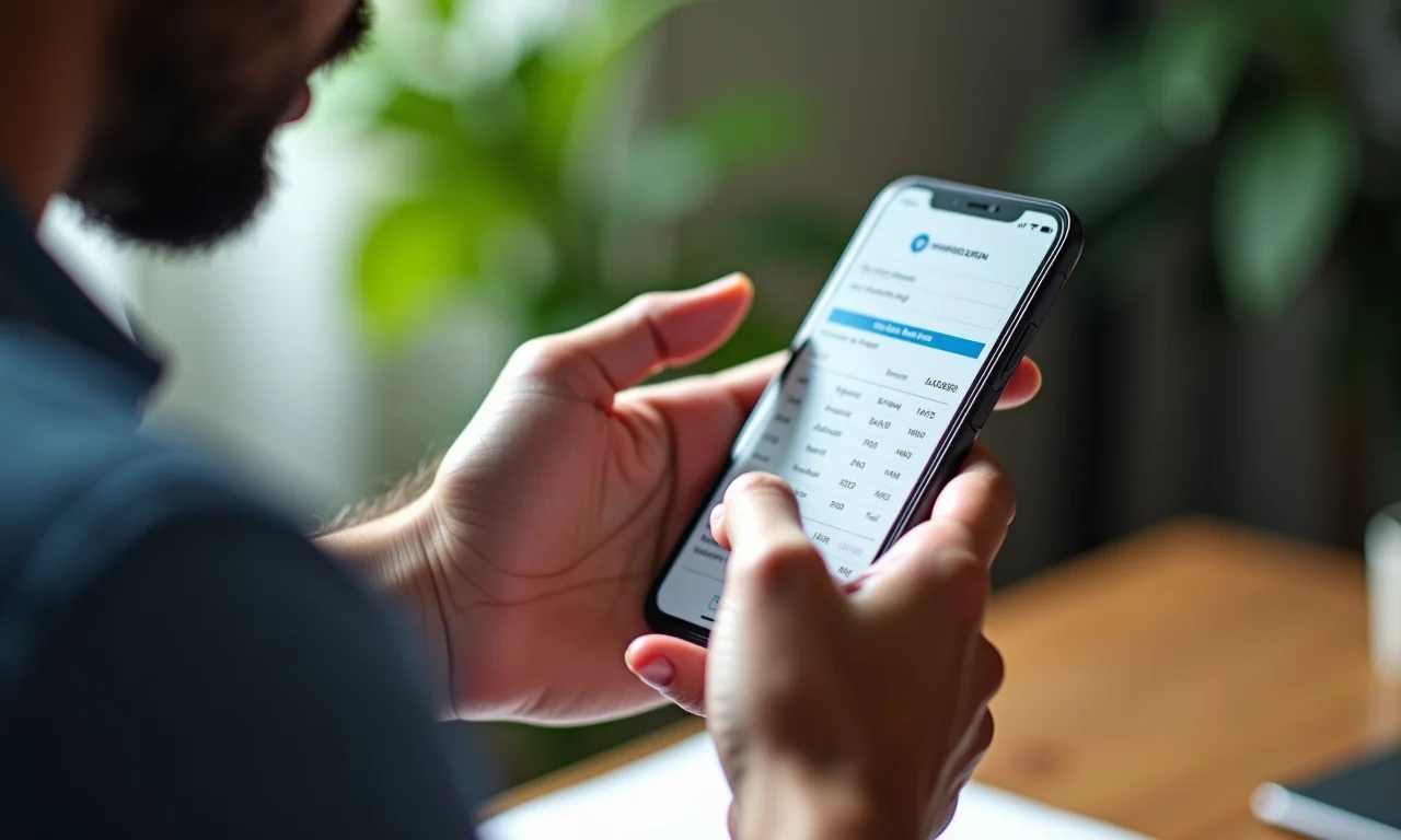 Homem brasileiro consultando o extrato do seguro-desemprego online.