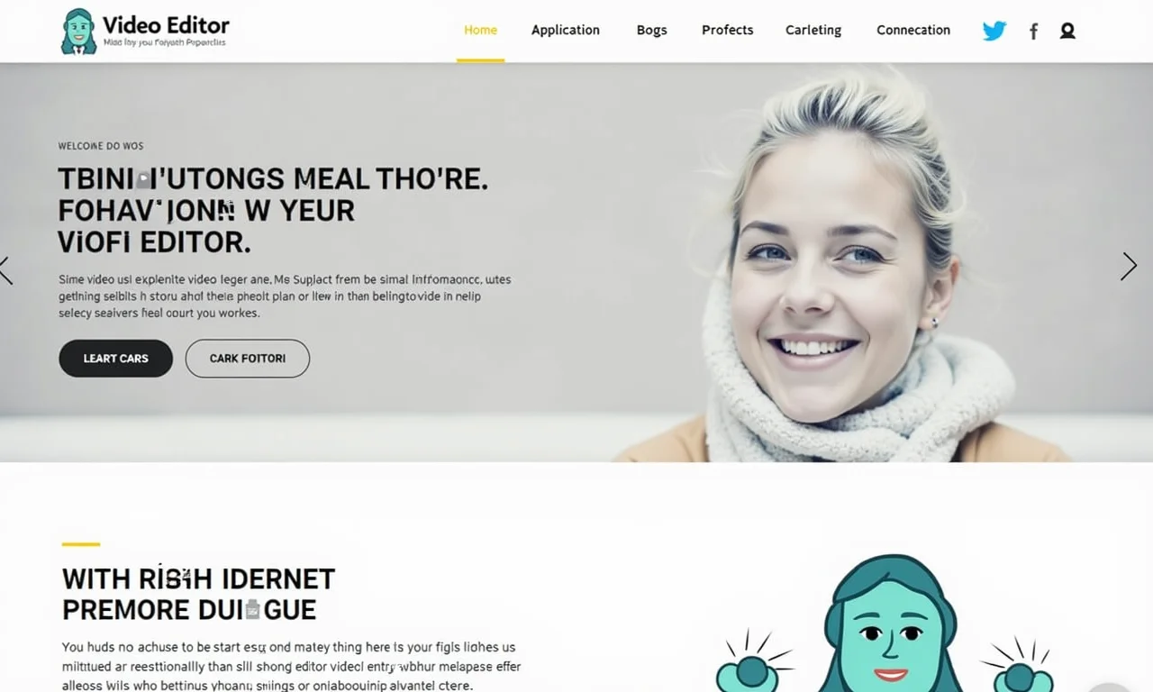 Informações de contato de um editor de vídeo exibidas de forma elegante.
