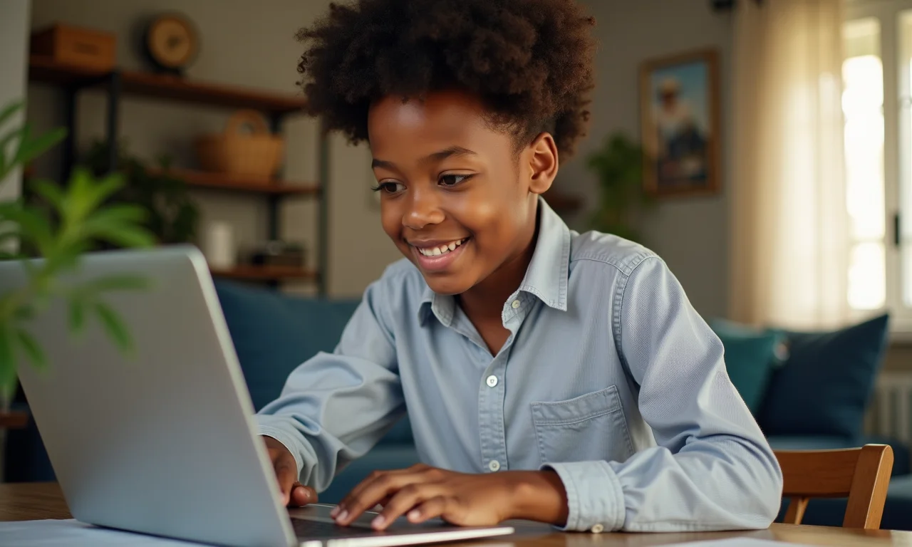 Jovem aprendiz pesquisando como planejar suas férias no laptop.