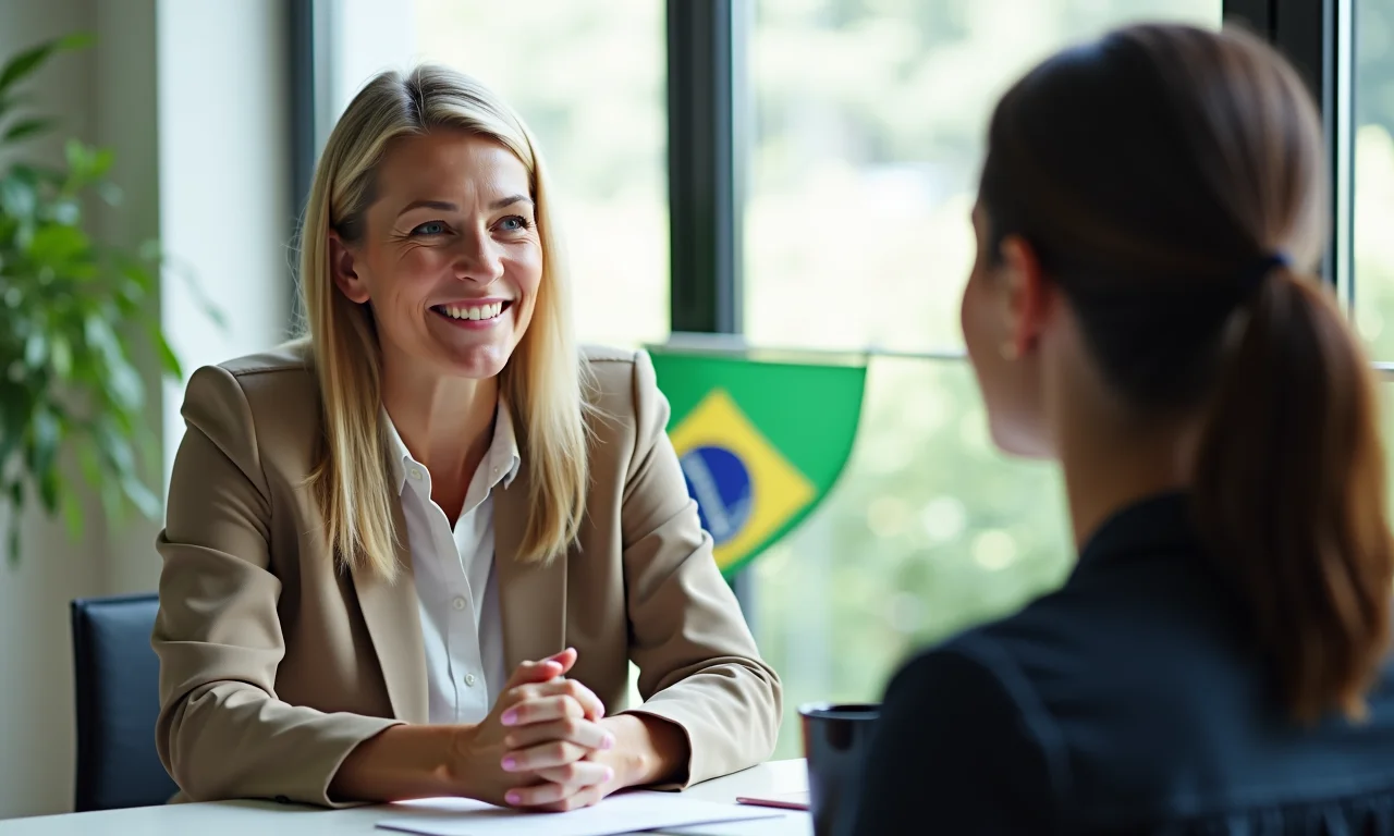 Jovem entrevistando profissional experiente para conselhos de carreira.