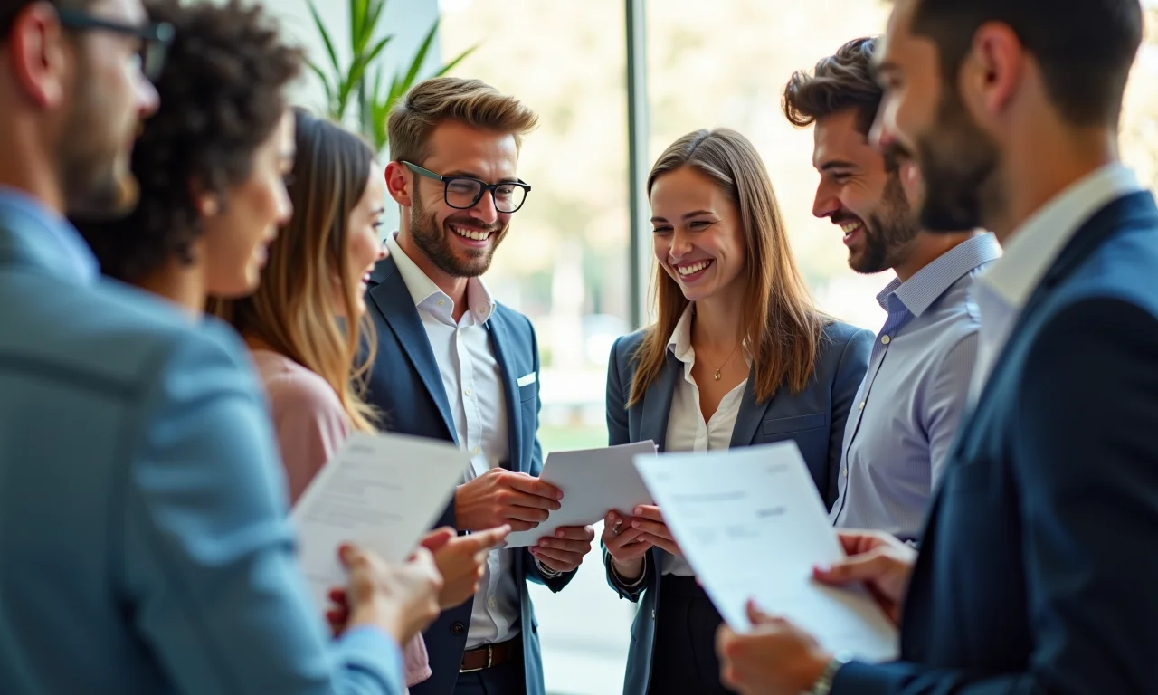 Jovens aprendizes recebendo seus salários em um ambiente de trabalho.