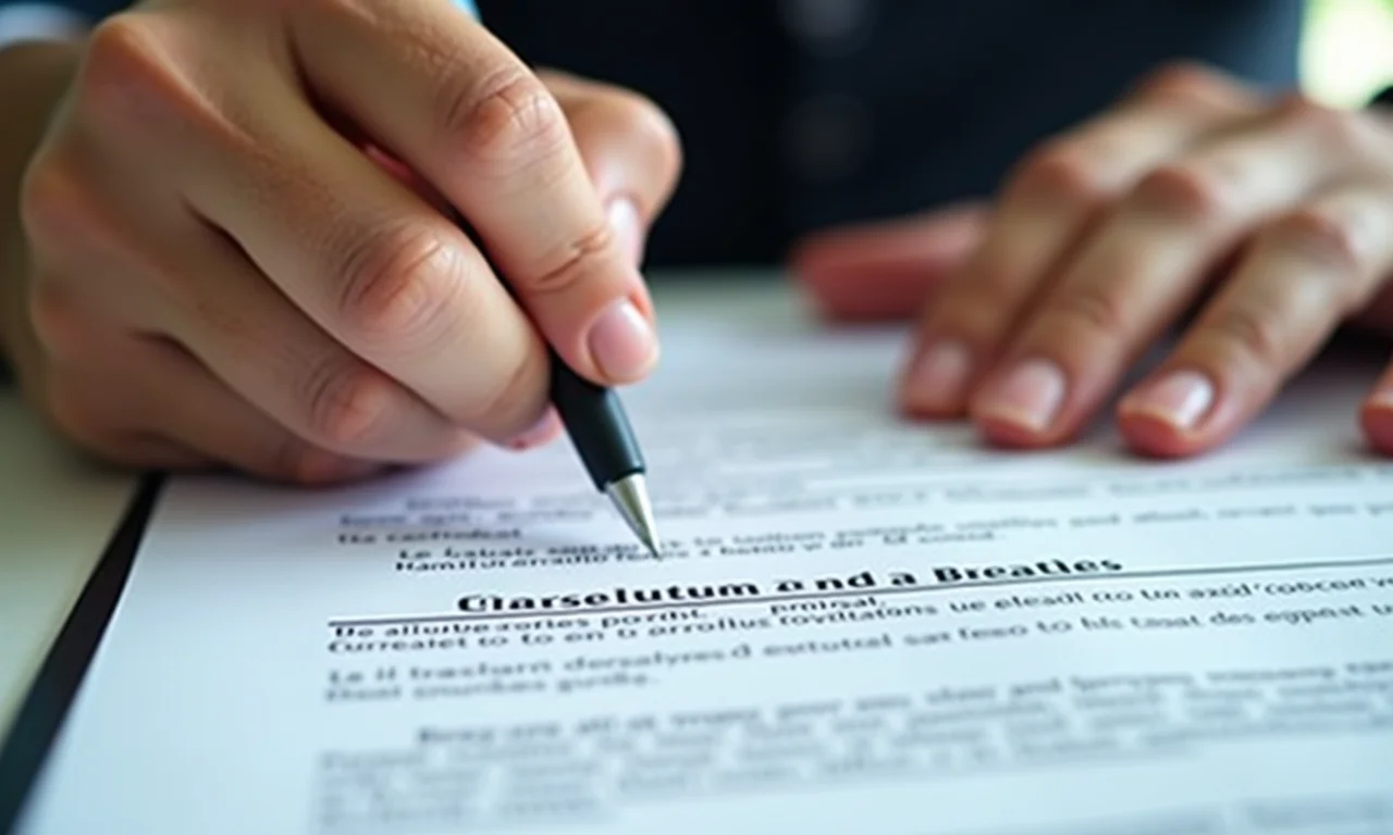 Mão assinando documento de cancelamento com atenção, evitando problemas.