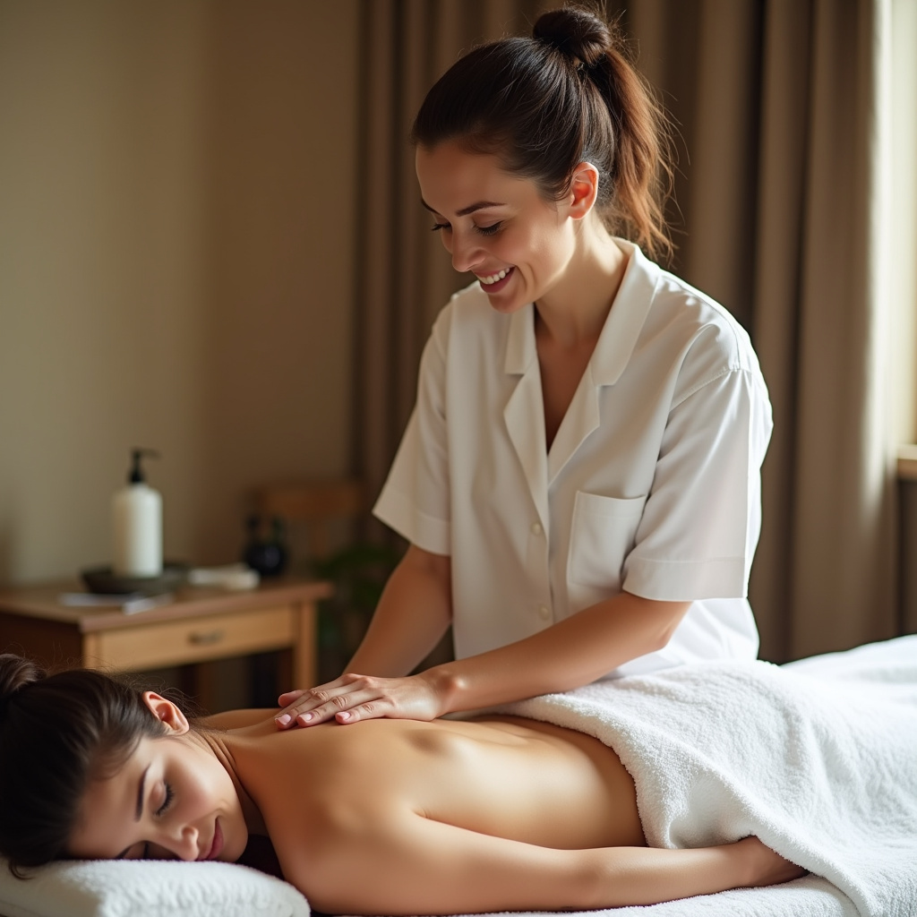 Massoterapeuta trabalhando em um spa.