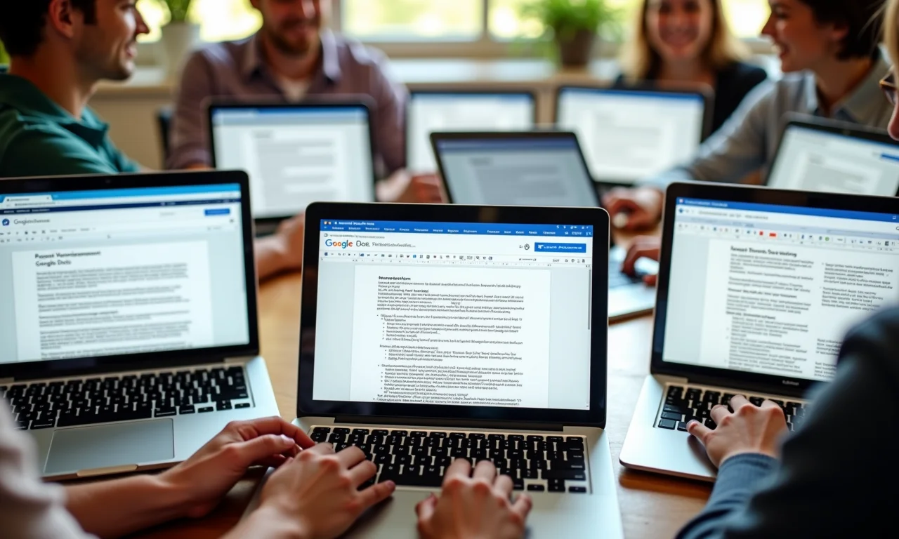 Modelos de documentos Google Docs para colaboração em equipe.