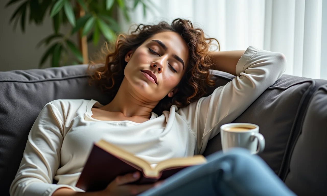 Mulher descansando após praticar leitura dinâmica.