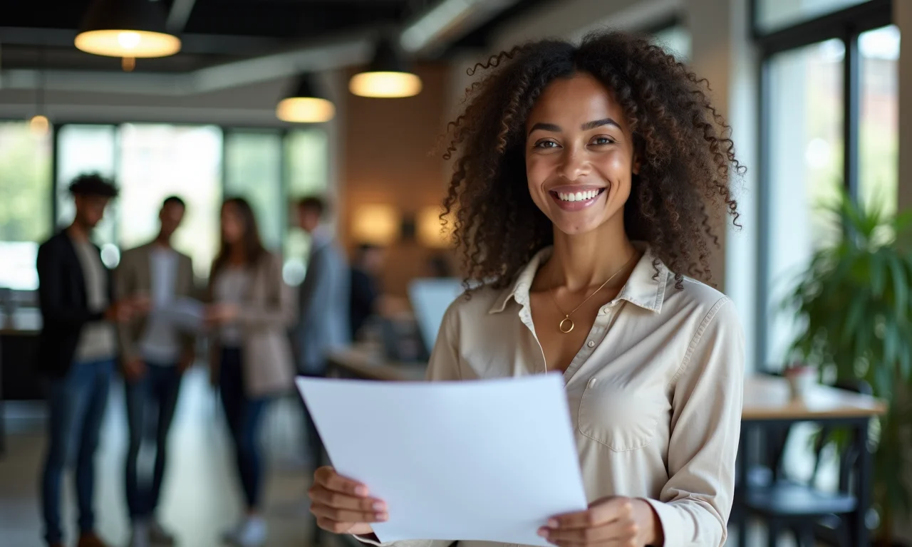 Mulher destacando habilidades em documento.