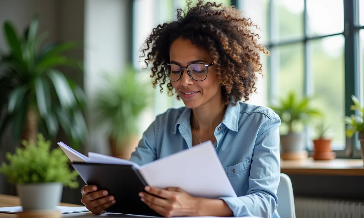 Mulher escolhendo curso em tablet.