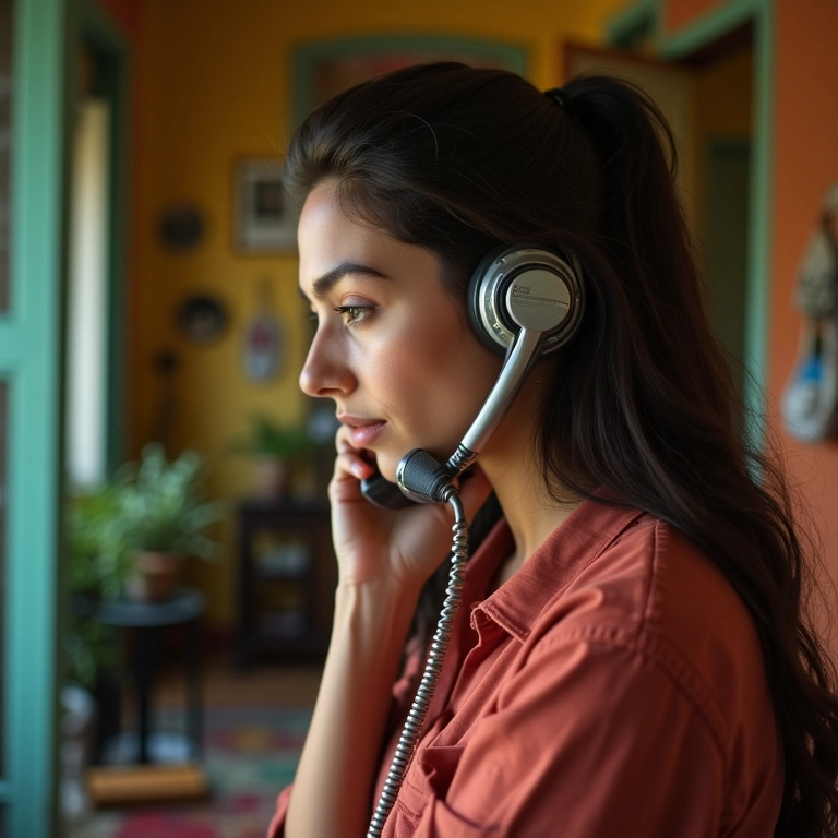 Mulher recebendo atendimento telefônico sobre o seguro-desemprego.