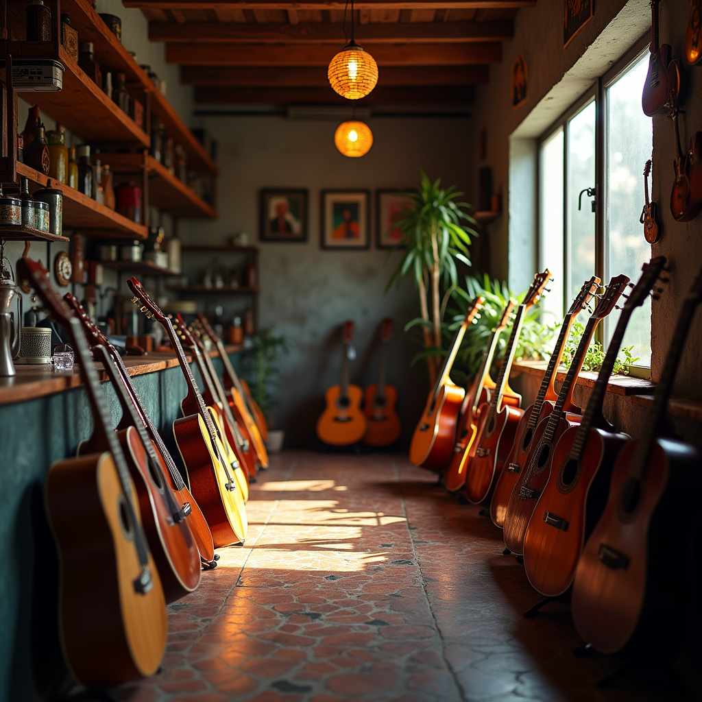 Loja de instrumentos musicais.