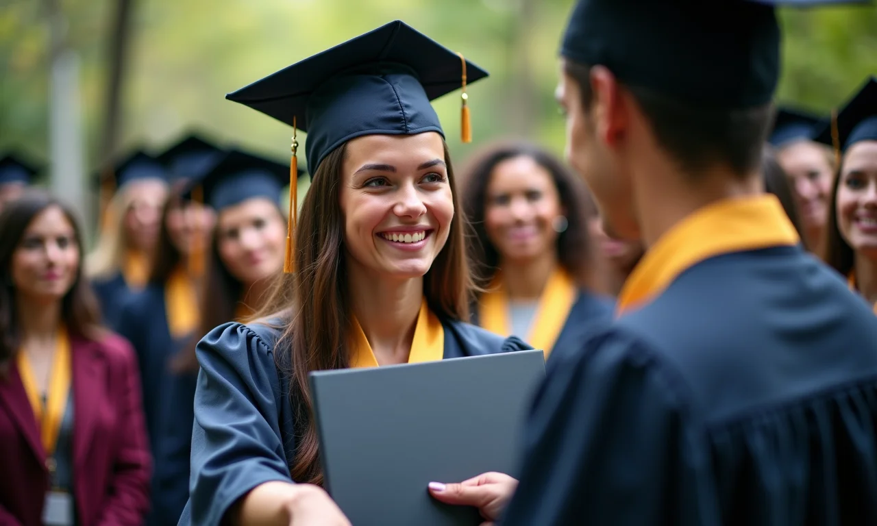 Pessoa recebendo diploma.