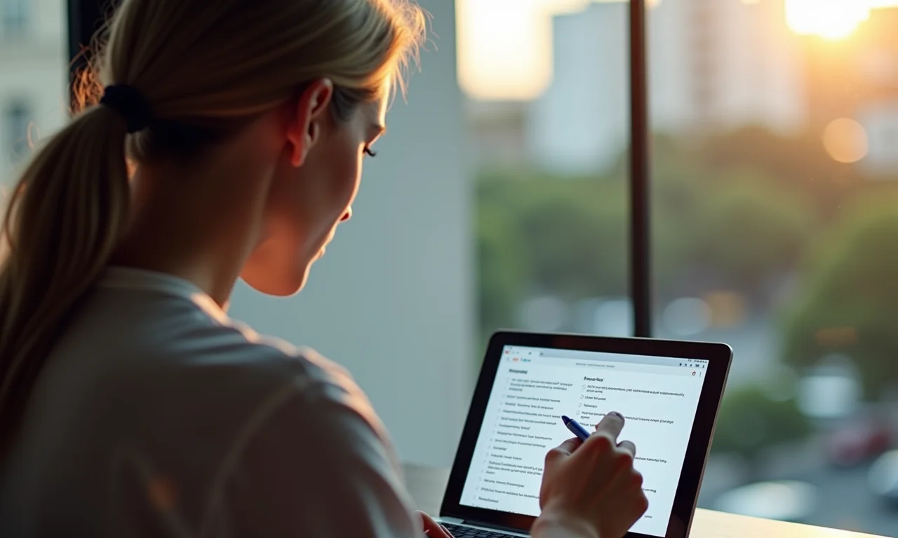 Pessoa respondendo perguntas de marketing em um questionário digital.