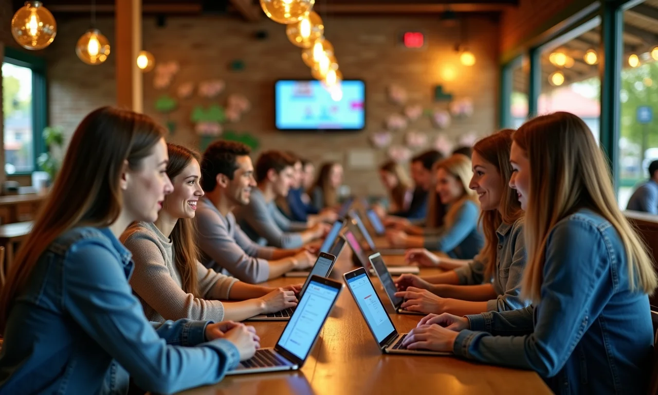 Pessoas interagindo ativamente em discussões online.