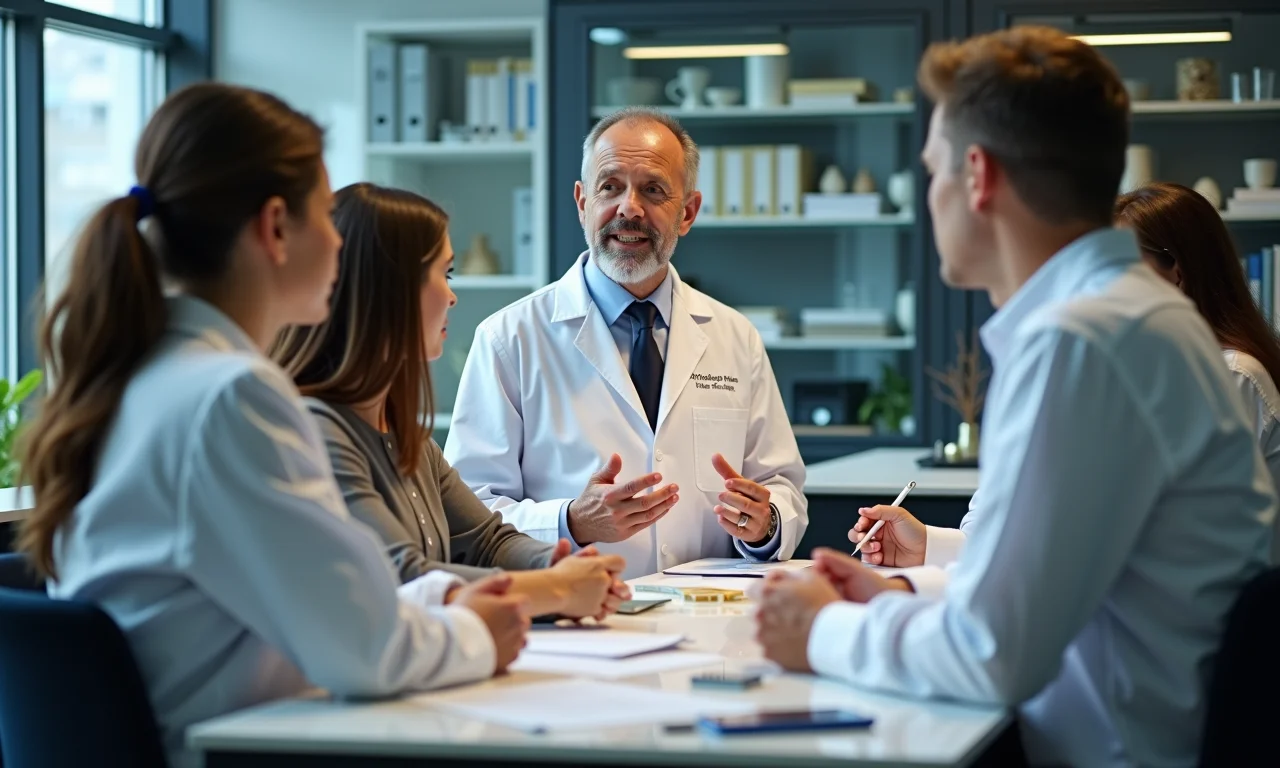 Professor ensinando geologia em laboratório.