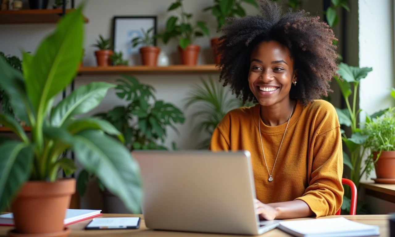 Professora particular calculando o preço de sua hora/aula em seu escritório.
