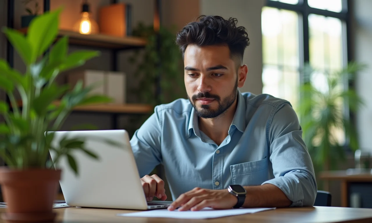 Profissional analisa plano de carreira com foco em habilidades para MBA.