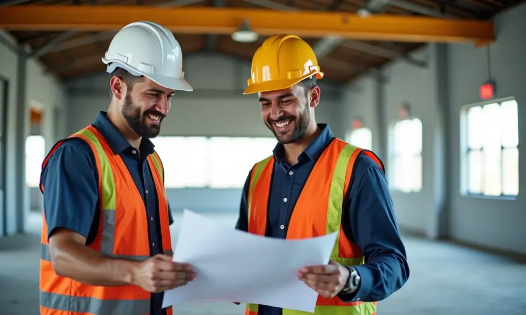 O Que Faz um Técnico em Edificações O Braço Direito do Engenheiro Técnico em edificações e engenheiro colaborando em projeto de construção.