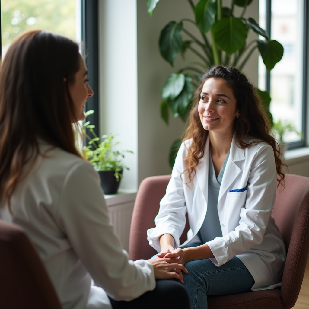 Terapeuta ouvindo atentamente paciente.